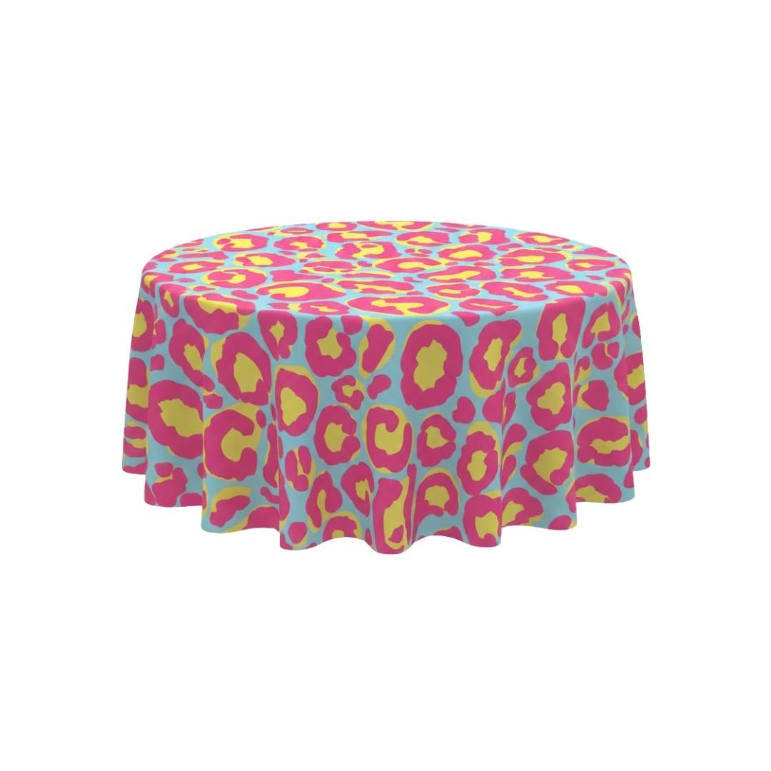 Neon Pop Leopard Round Table Cover - Pack Of 6