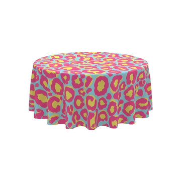 Neon Pop Leopard Round Table Cover - Pack Of 6
