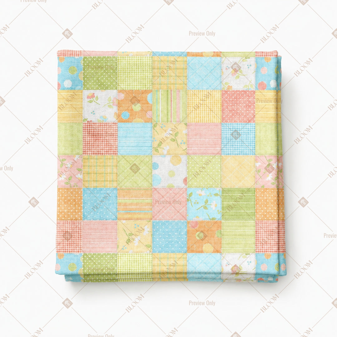 Pastel Patchwork Quilt Pattern Design