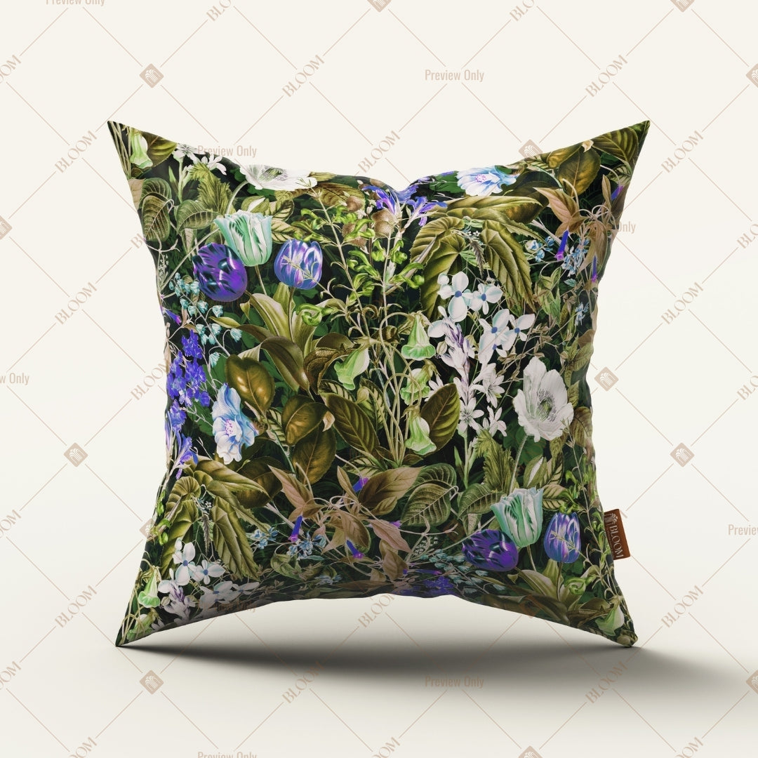 Green Floral Garden Cushion Cover Pack of 12