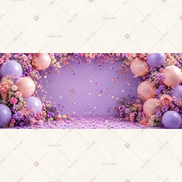 Lavender Birthday Party Wide Backdrop