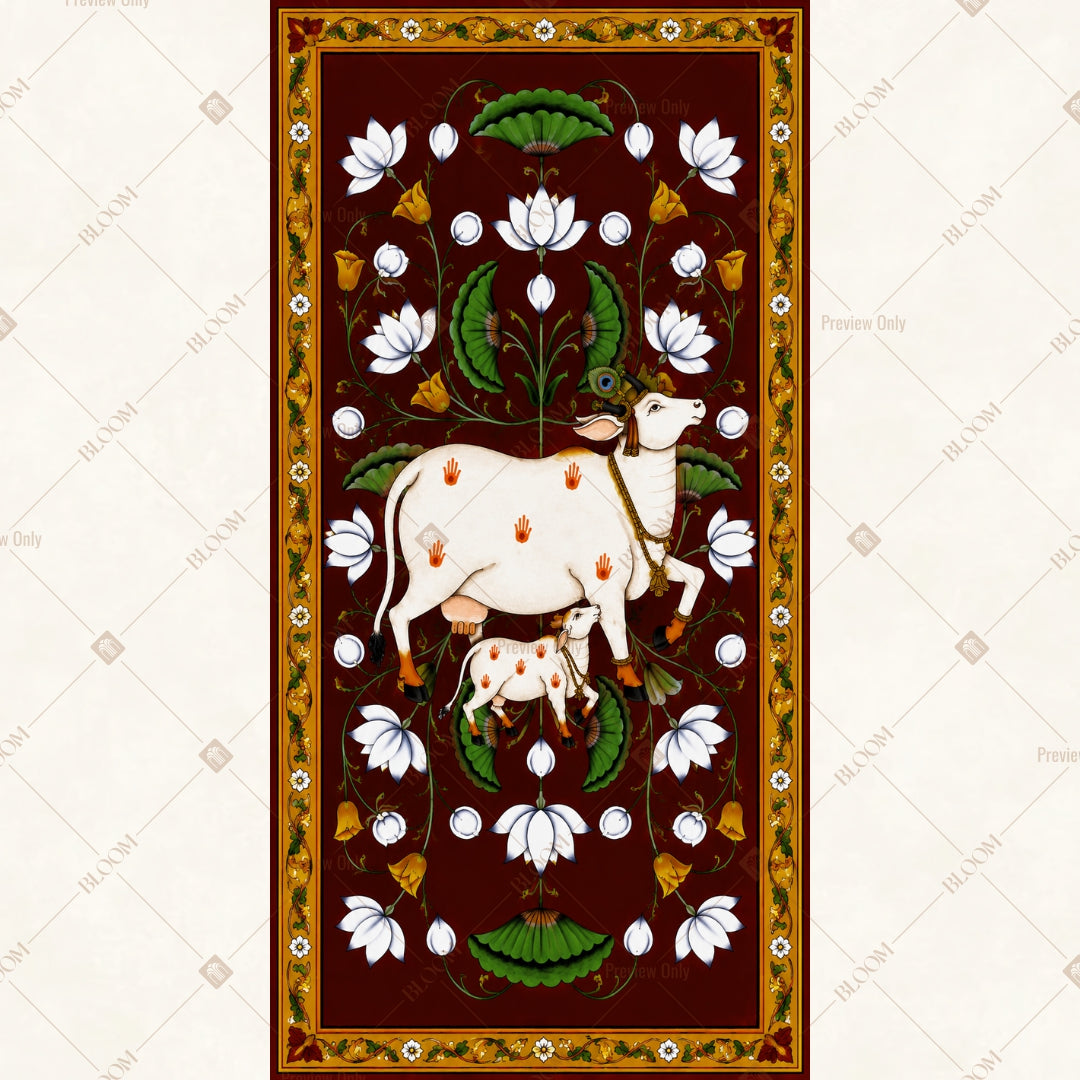 Sacred Cow Folk Art Vertical Backdrop