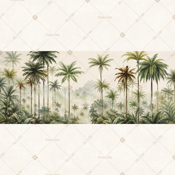 Palm Forest Panorama Wide Backdrop