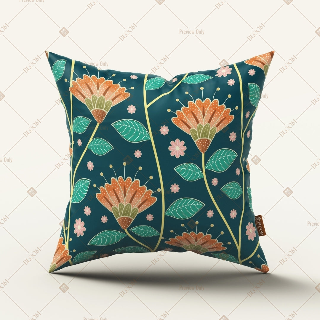 Teal Floral Botanical Cushion Cover Pack of 12