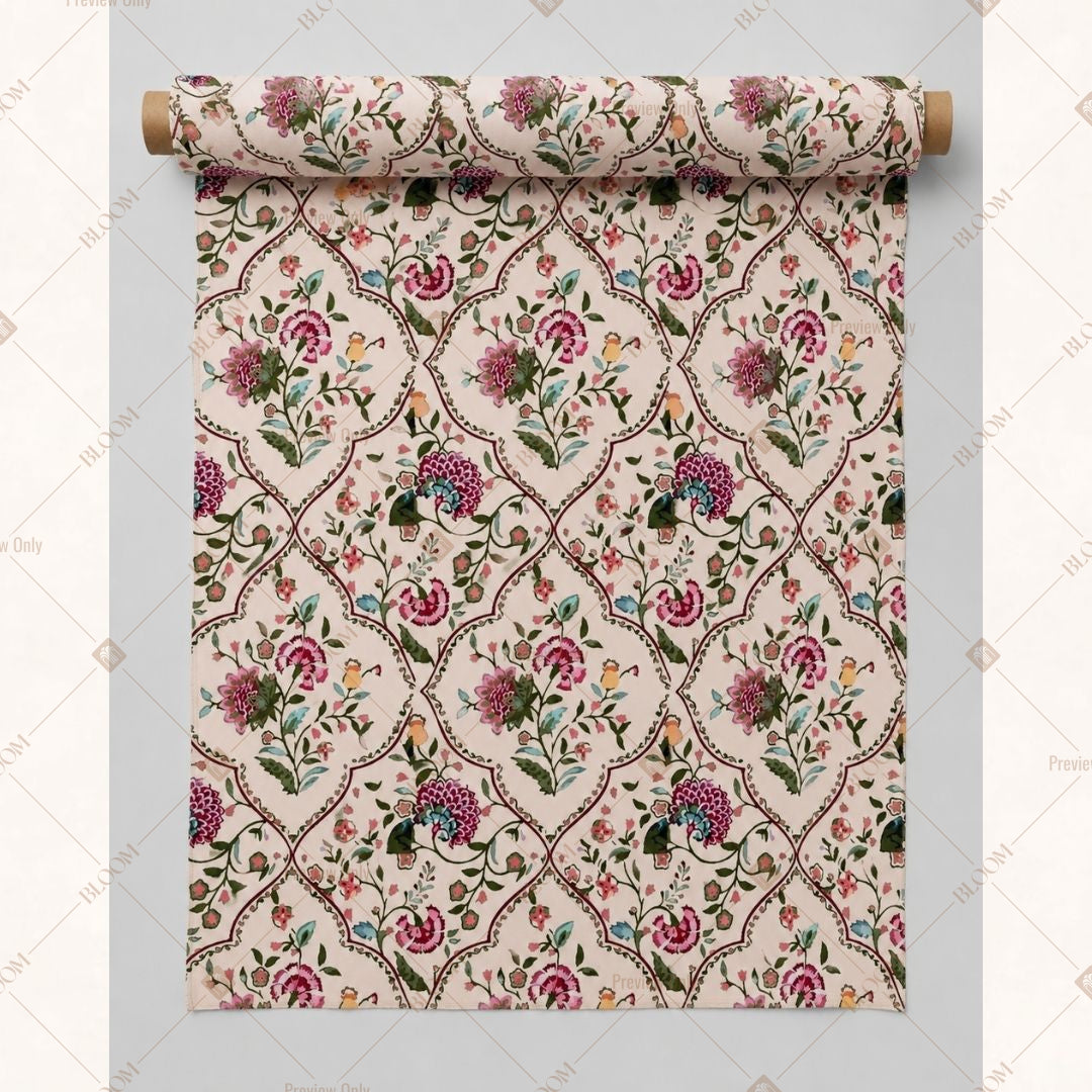 Vintage Floral Damask Fabric Pack of 25