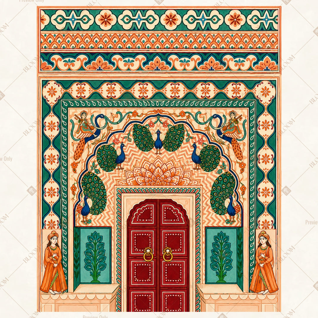 Royal Palace Entrance Portrait Rectangle Backdrop