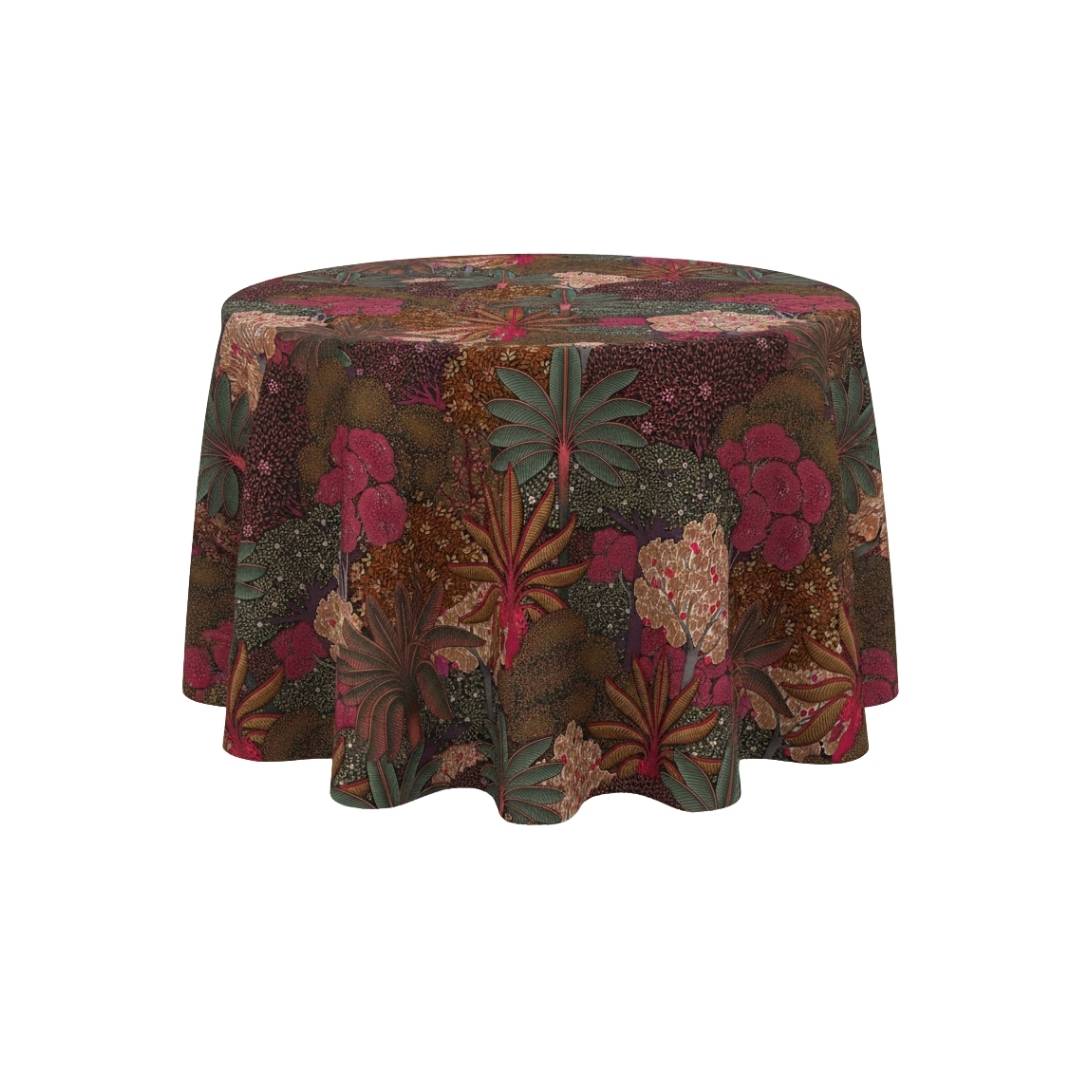 Dark Botanical Garden Round Table Cover - Pack Of 6