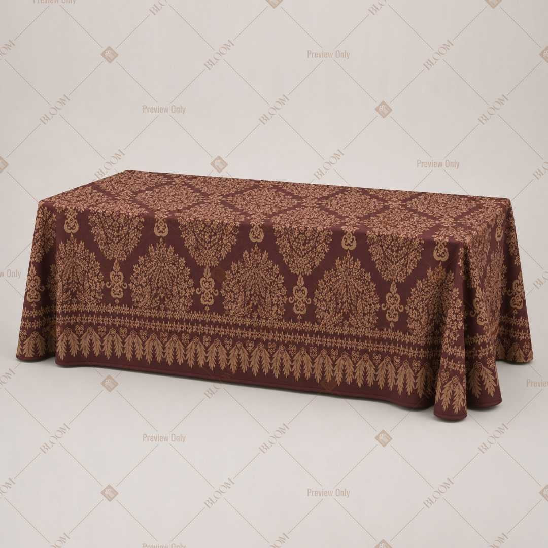 Mauve Ornamental Floral Table Cover Pack Of 6