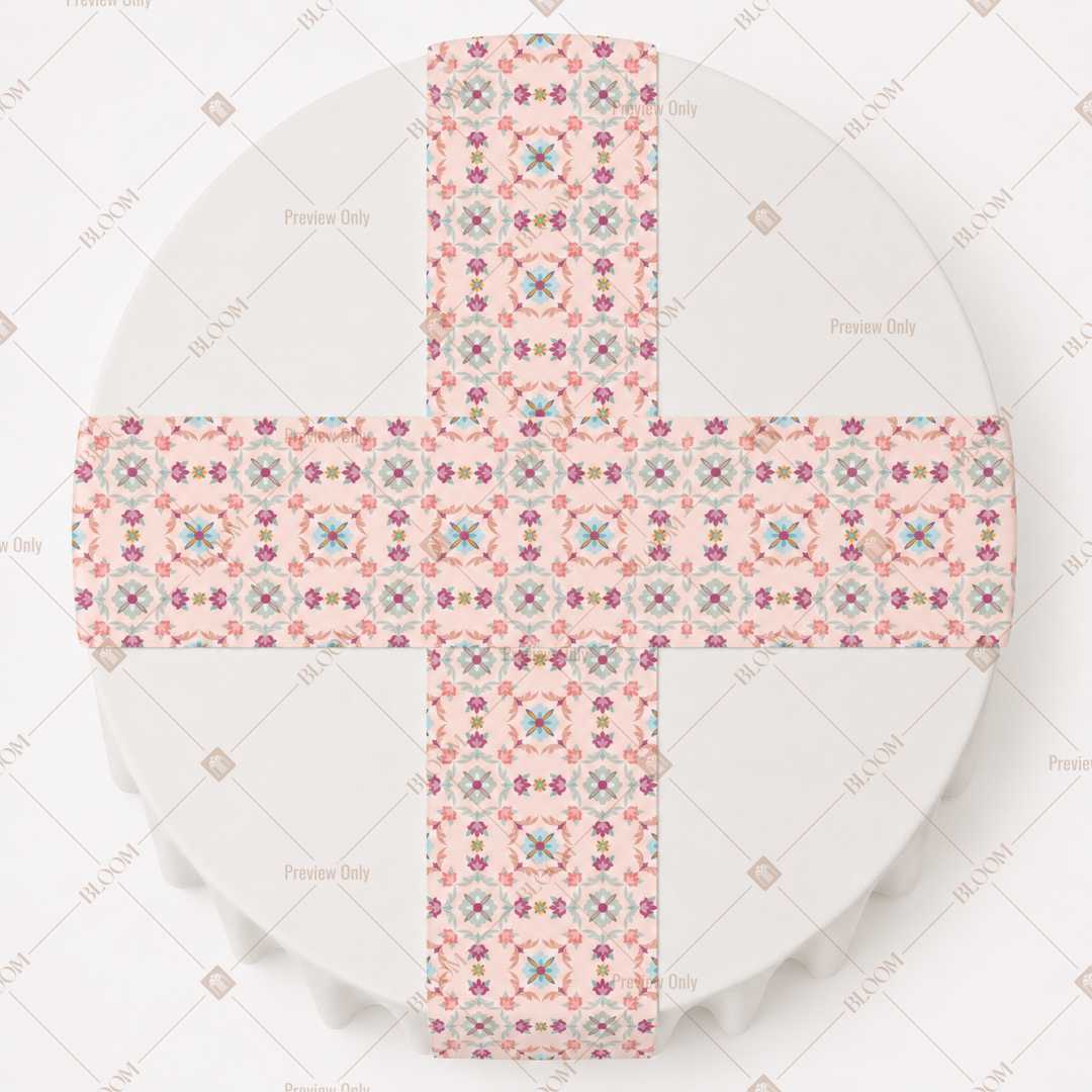 Peach Floral Trellis Table Runner Pack Of 12