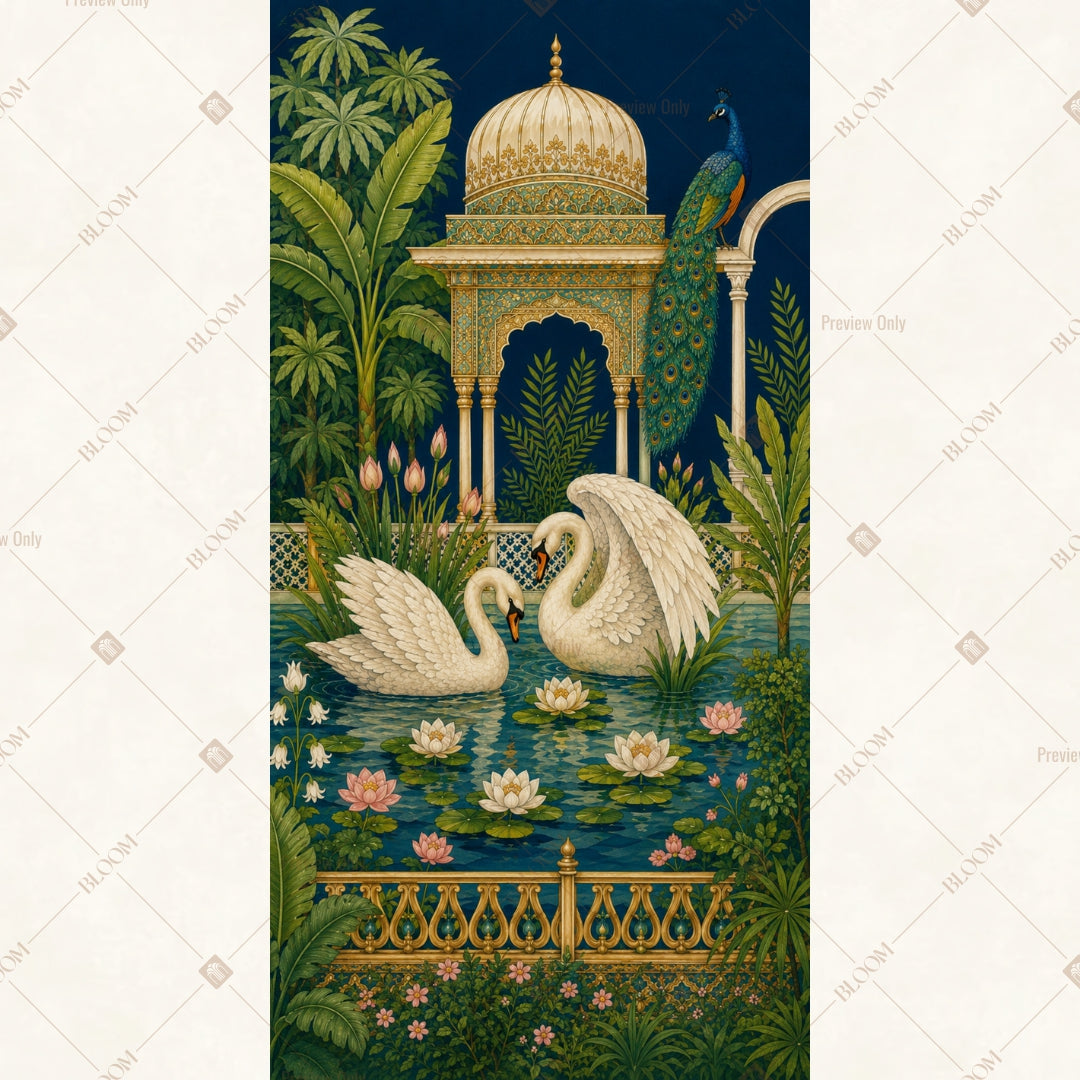 Swan Palace Garden Vertical Backdrop