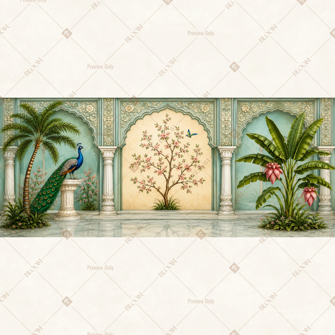 White Palace Arch Border Wide Backdrop
