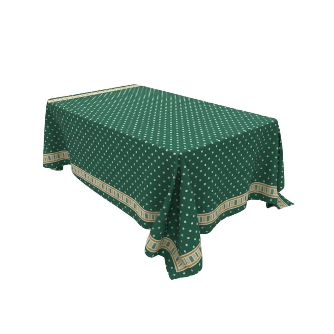 Emerald Polka Border Rectangle Table Cover - Pack Of 6