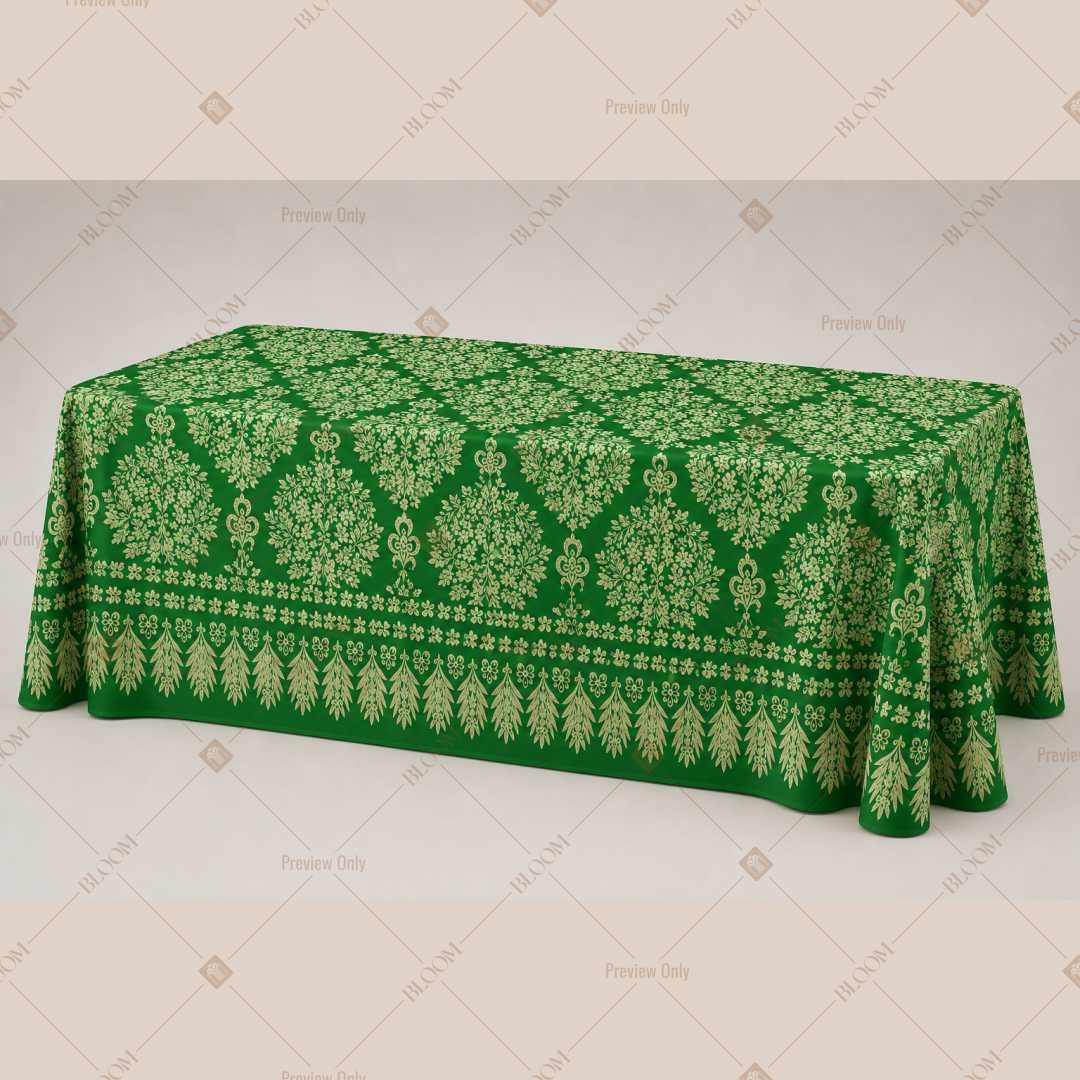 Emerald Mughal Floral Table Cover Pack Of 6