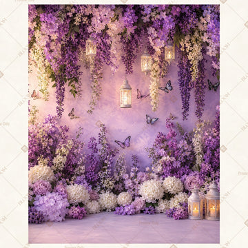 Purple Wisteria Garden Portrait Rectangle Backdrop