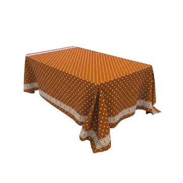 Rust Polka Border Rectangle Table Cover - Pack Of 6