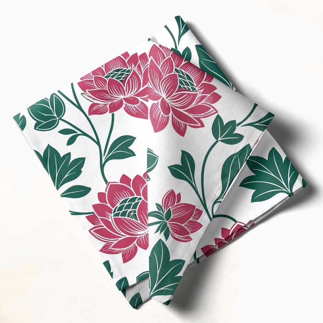 Lotus Bloom: Napkins 18" X 18" - Pack Of 20