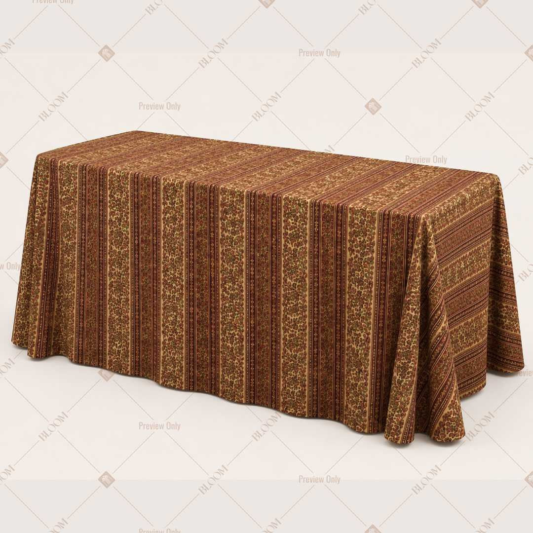 Rustic Brown Mughal Stripe Table Cover Pack Of 6