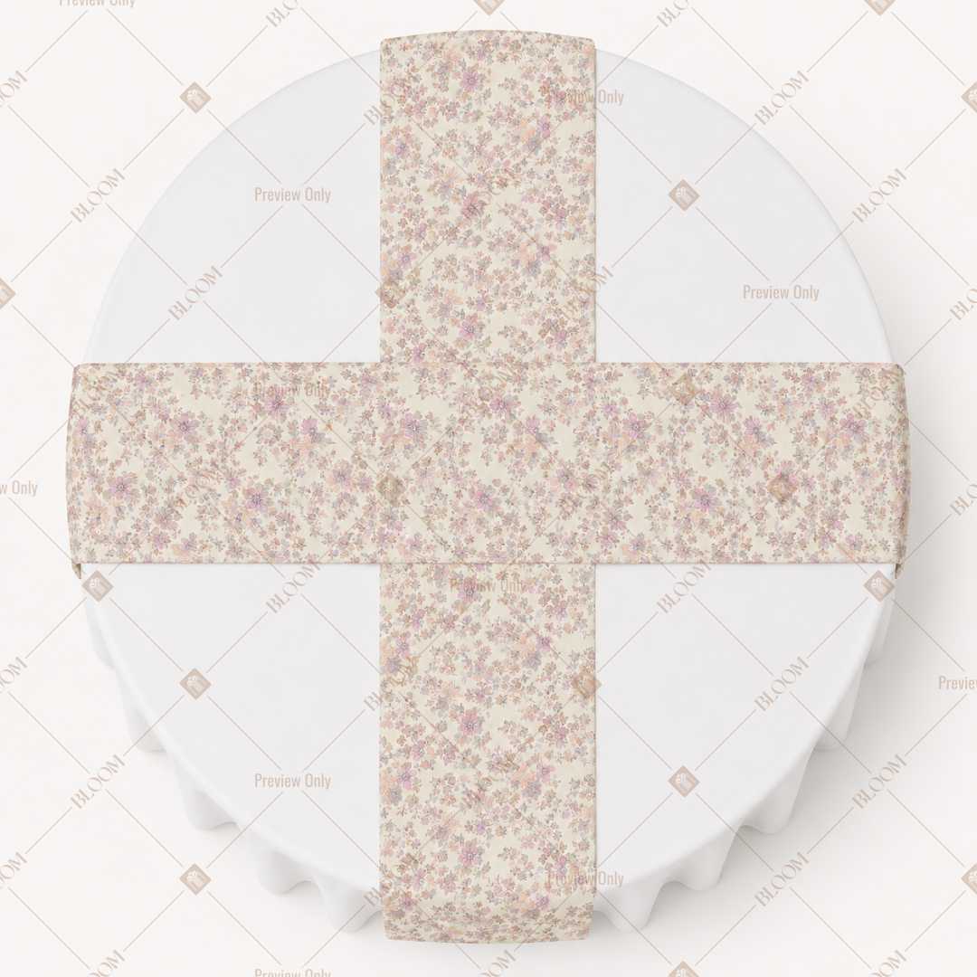 Beige Floral Damask Table Runner Pack Of 12