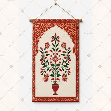 Floral Vase Folk Art Wall Hanging