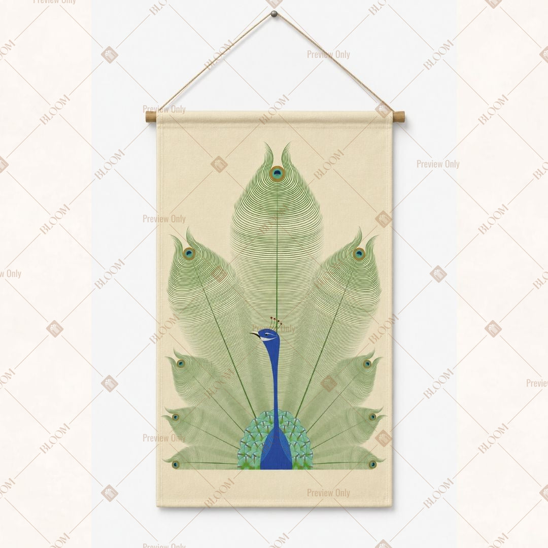 Pastel Peacock Feather Wall Hanging