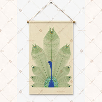 Pastel Peacock Feather Wall Hanging