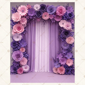 Lavender Floral Arch Portrait Rectangle Backdrop