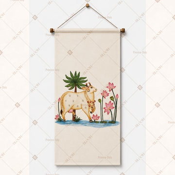 Village Camel Folk Art Wall Hanging