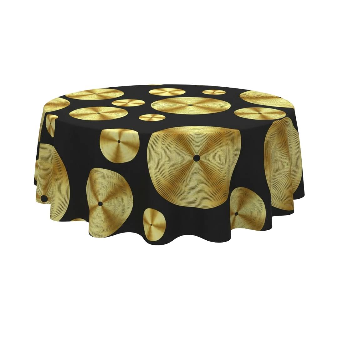 Golden Orbit Luxe Round Table Cover - Pack Of 6