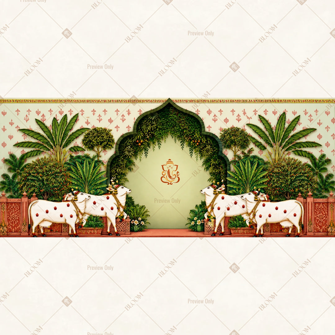 Emerald Palace Garden Wide Backdrop