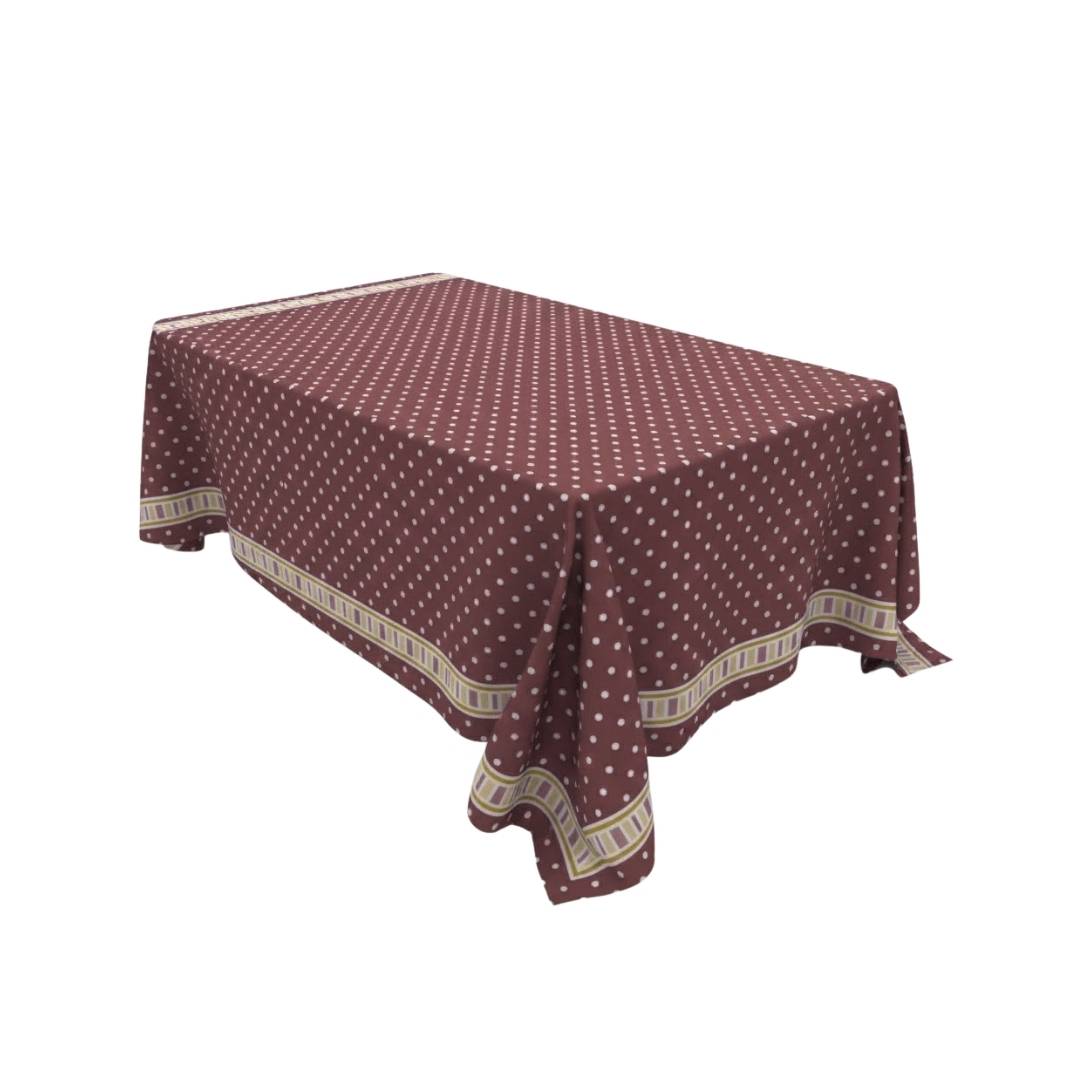 Maroon Polka Border Rectangle Table Cover - Pack Of 6