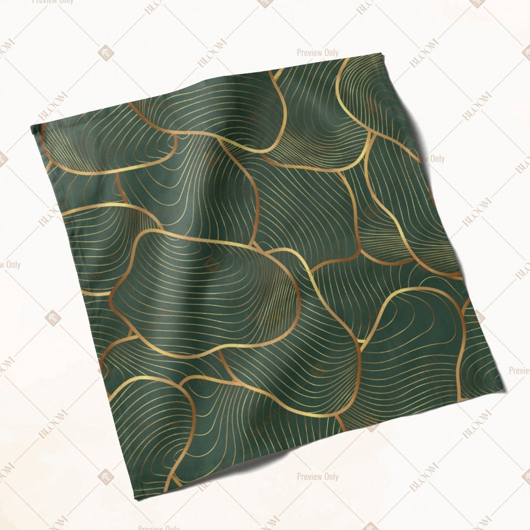 Dark Green Geometric Napkin Pack of 20