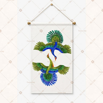 Paired Peacock Art Wall Hanging
