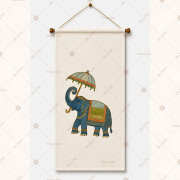Royal Elephant Folk Wall Hanging