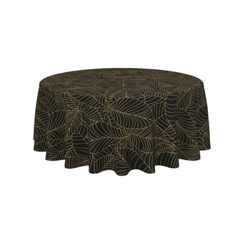 Golden Vein Leafwork Round Table Cover - Pack Of 6