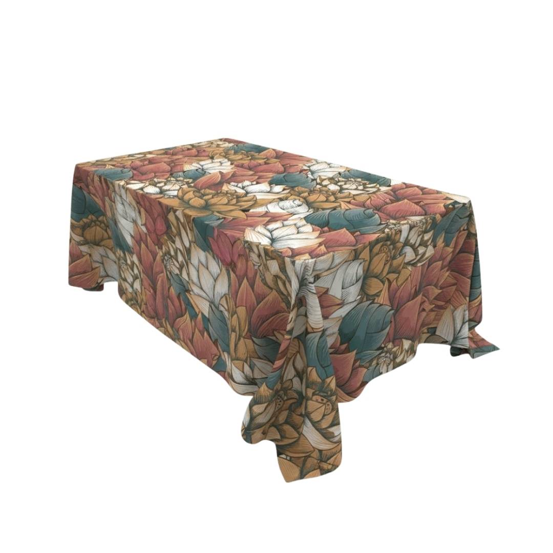 Mustard Petal Art Rectangle Table Cover - Pack Of 6