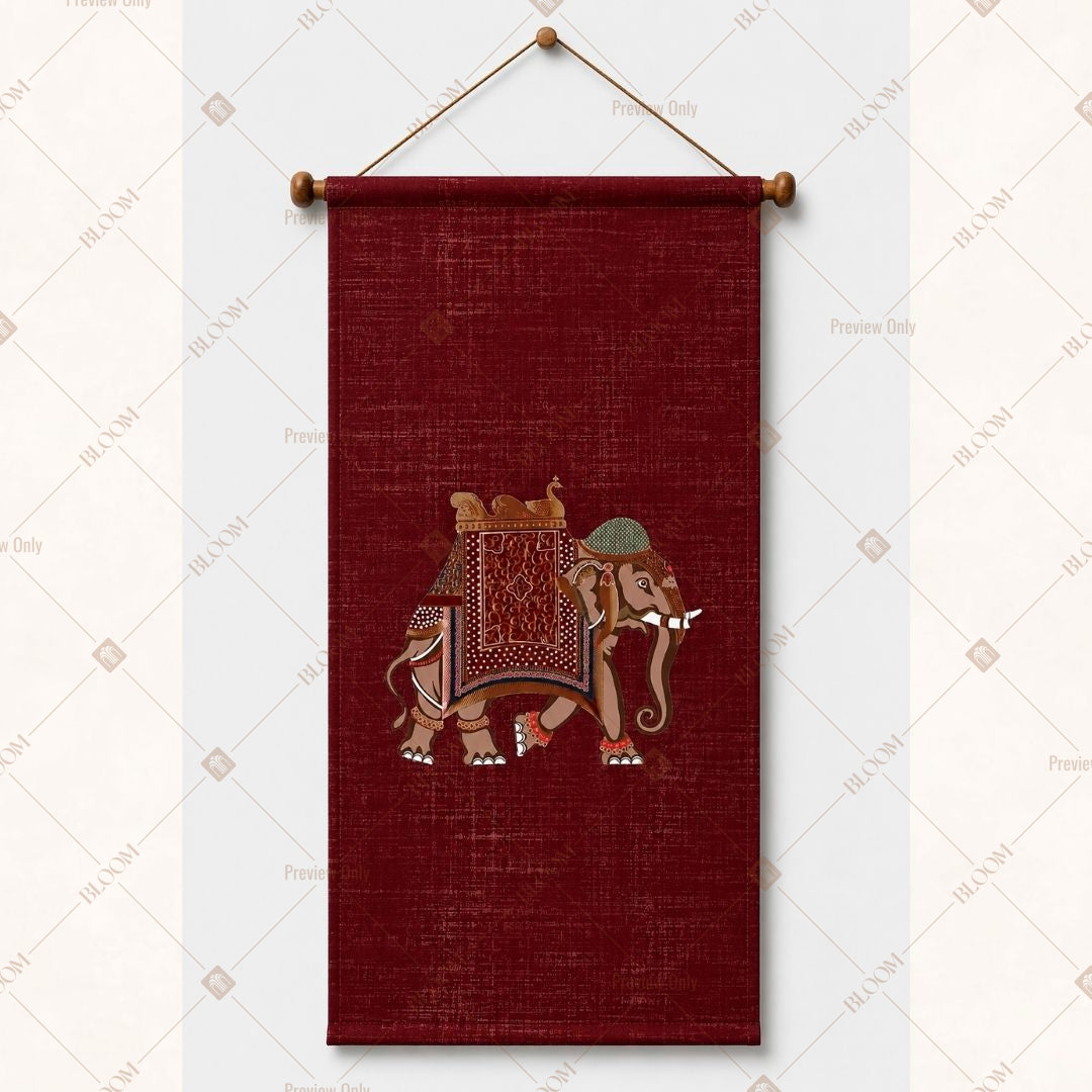 Royal Elephant Red Wall Hanging