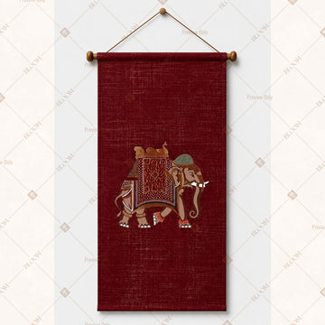 Royal Elephant Red Wall Hanging