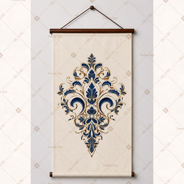 Blue Damask Ornament Wall Hanging