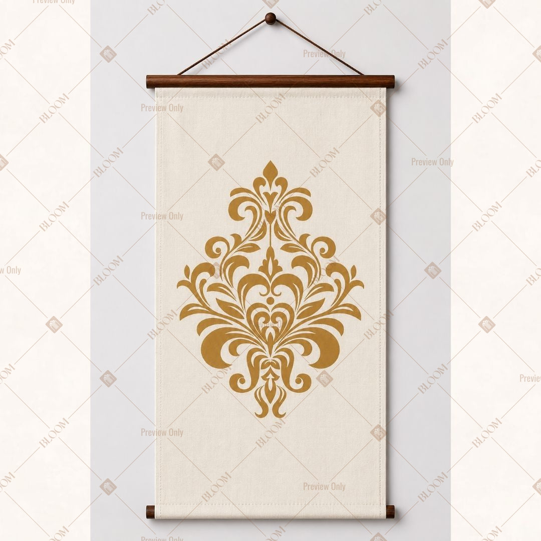 Golden Arabesque Design Wall Hanging