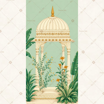 Mint Pavilion Garden Vertical Backdrop