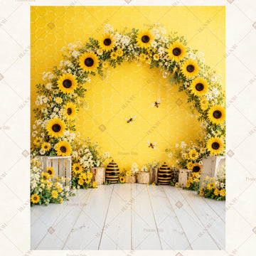 Sunflower Garden Arch Portrait Rectangle Backdrop