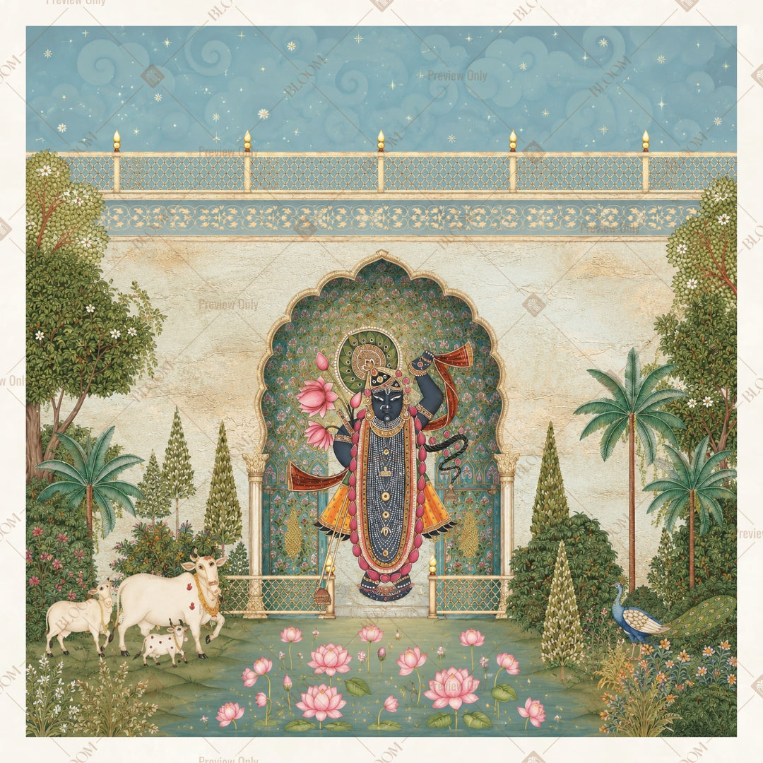 Vintage Palace Courtyard Square Backdrop