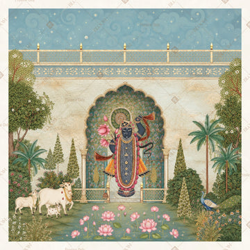 Vintage Palace Courtyard Square Backdrop