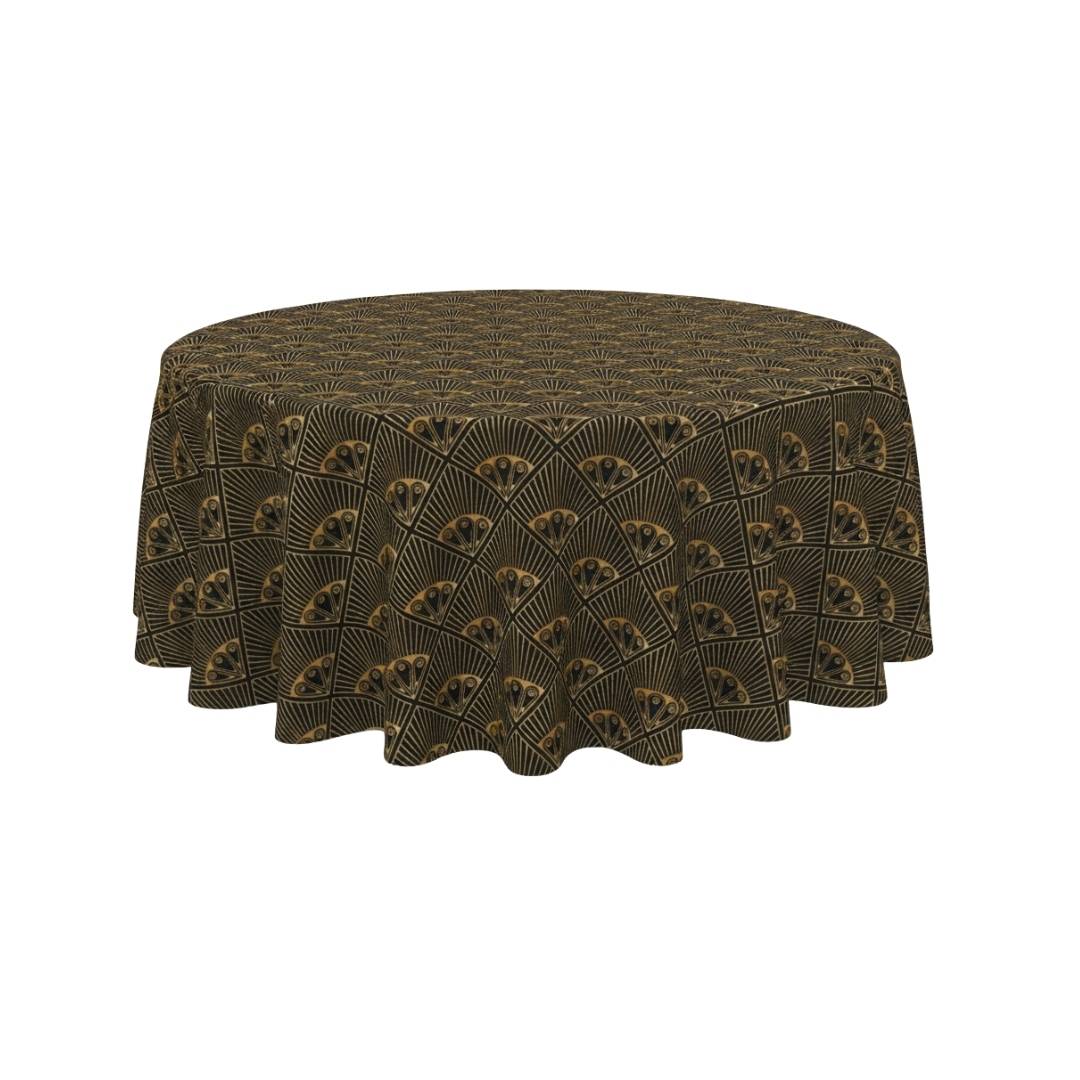 Golden Deco Fanline Round Table Cover - Pack Of 6