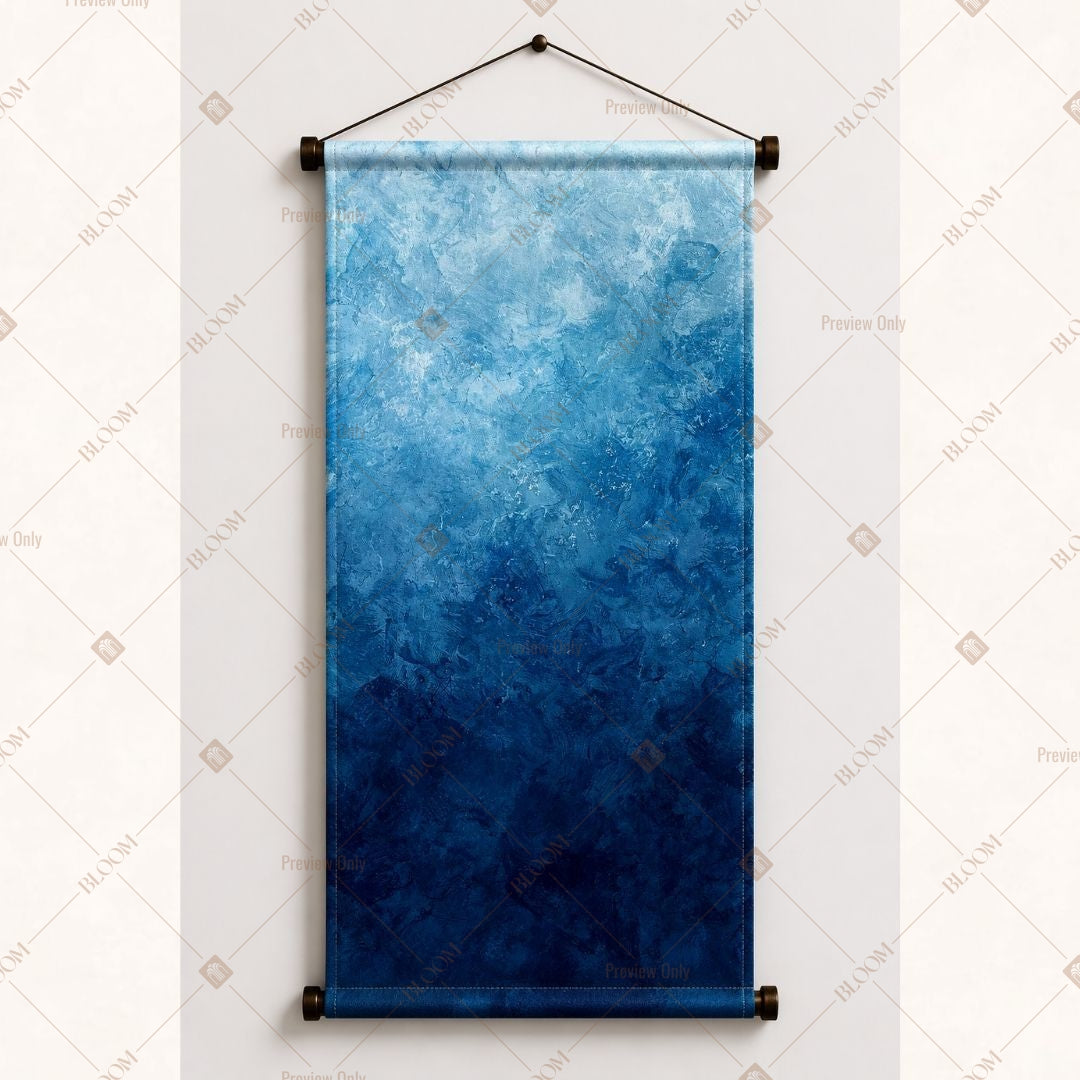 Blue Watercolor Abstract Wall Hanging