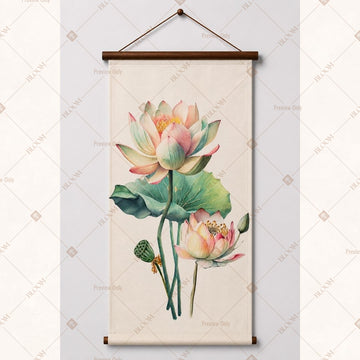 Lotus Flower Botanical Wall Hanging