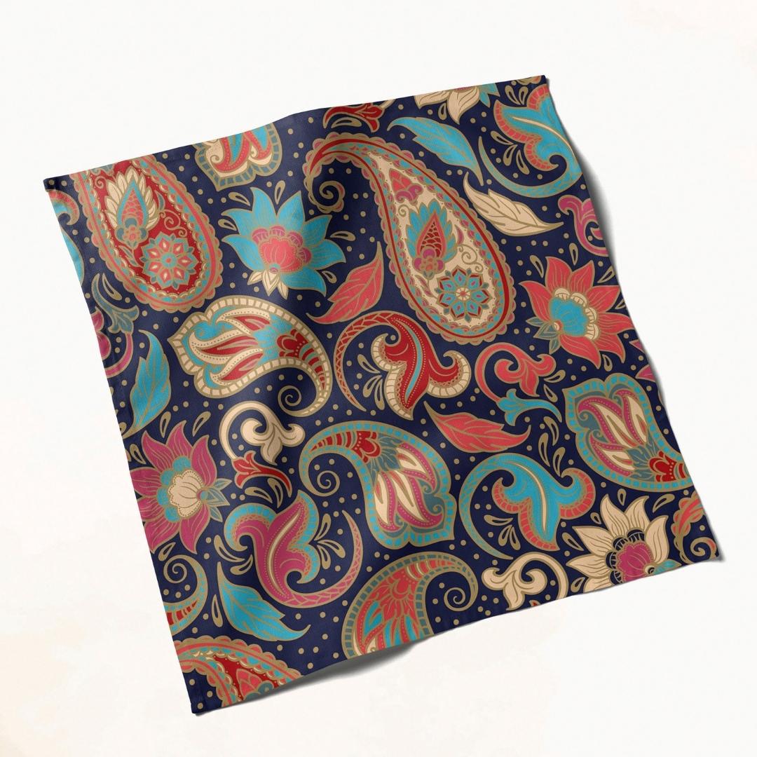 Navy Paisley: Napkins 18" X 18" - Pack Of 20