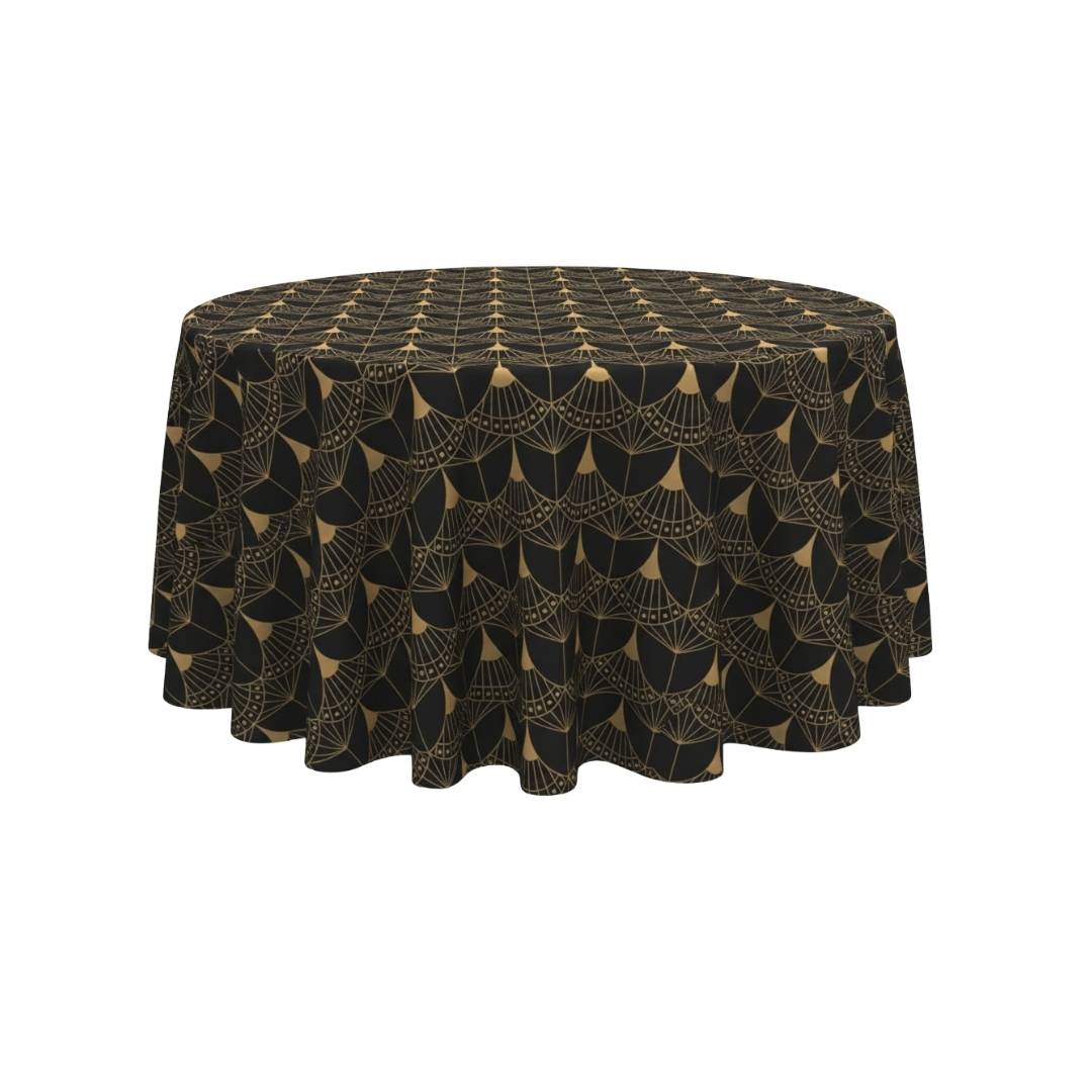 Golden Regal Arches Round Table Cover - Pack Of 6