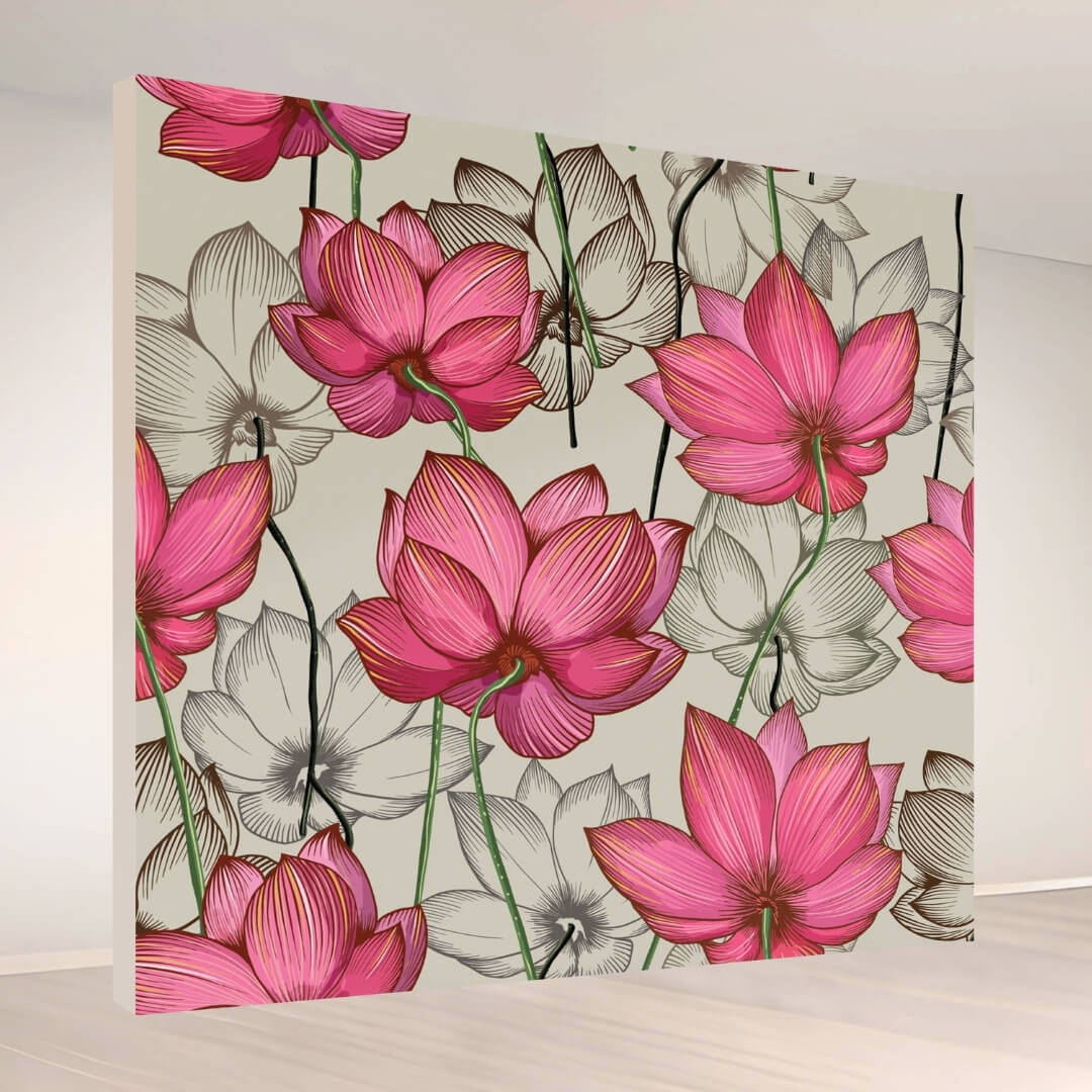 Pink Lotus Elegance: Backdrop - square