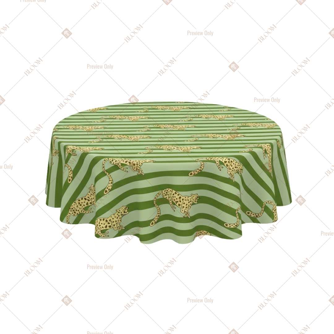 Green Wavy Stripe Table Cover Pack Of 6